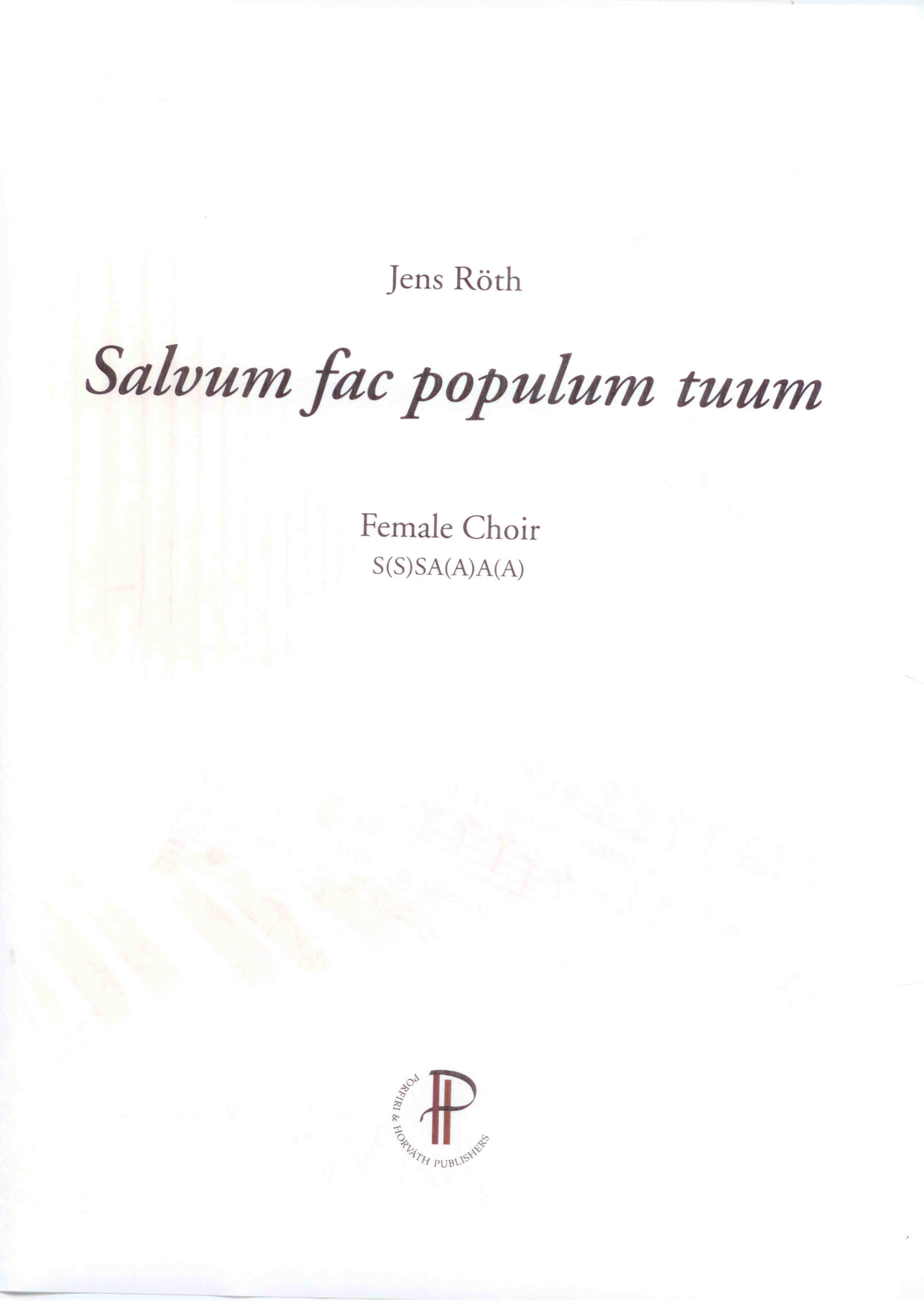 Salvum fac populum tuum - Show sample score